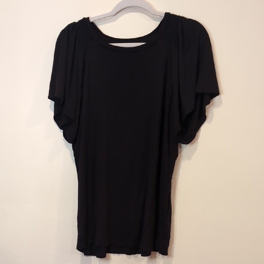 Maurices Black Flutter Sleeve Relaxed Blouse